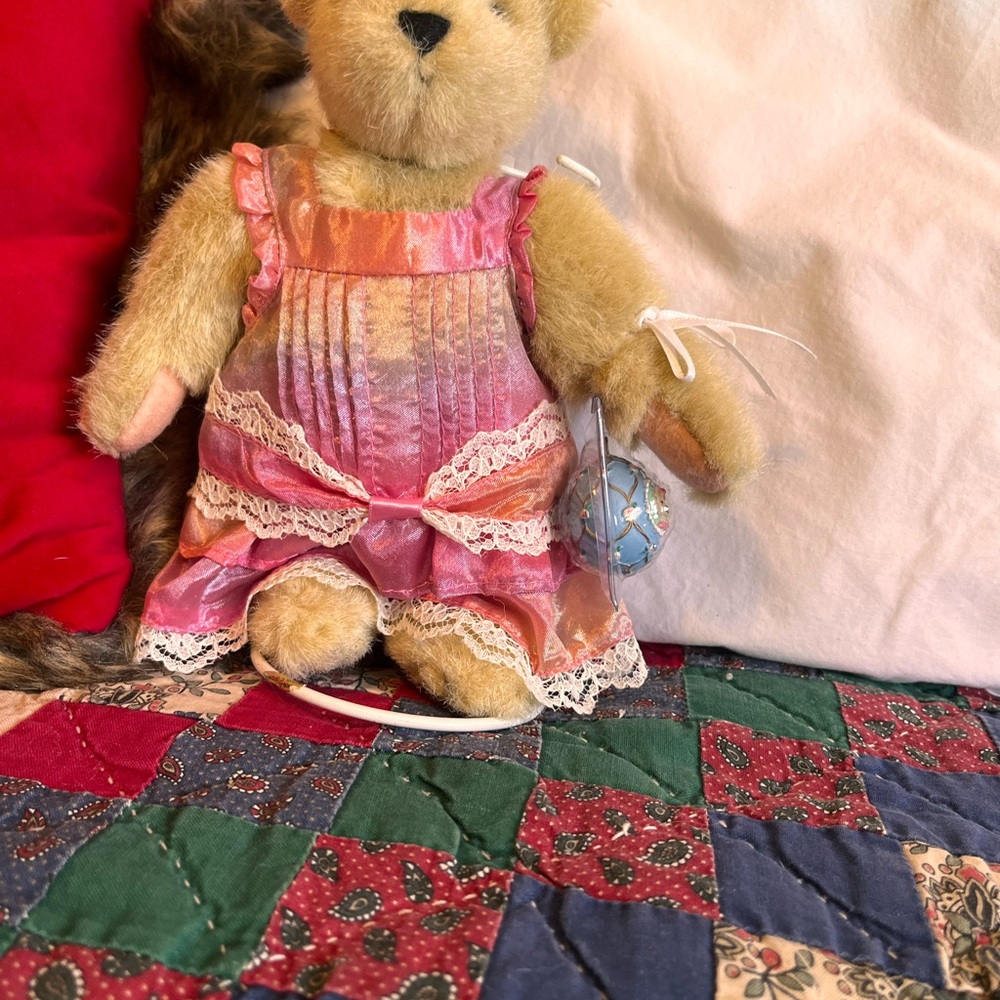 Pink and Tan Stuffed Bear Toy